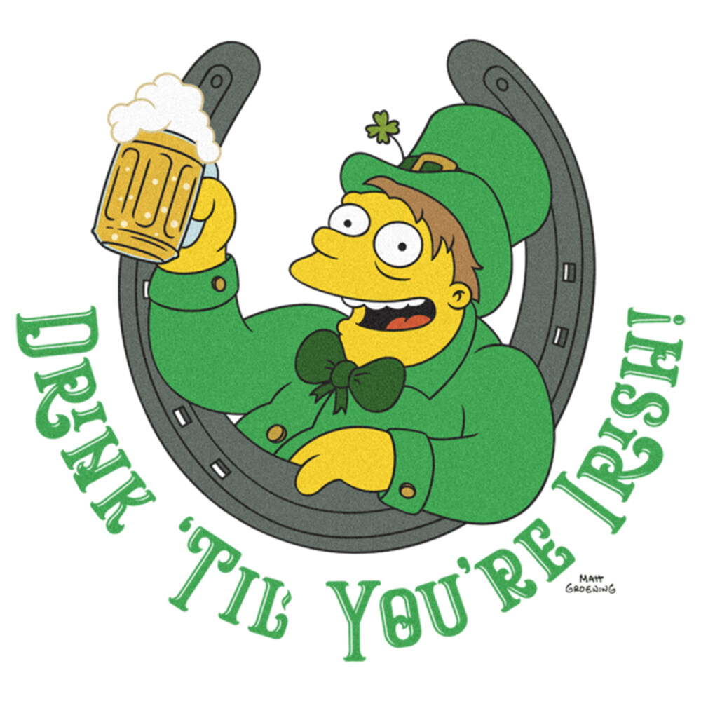 Men's The Simpsons St. Patrick's Day Barney Drink 'Til You're Irish!  Adult T-Shirt