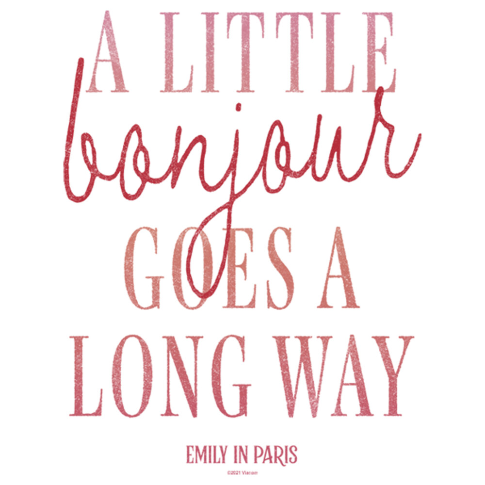 Men's Emily in Paris A Little Bonjour Goes a Long Way  Adult T-Shirt