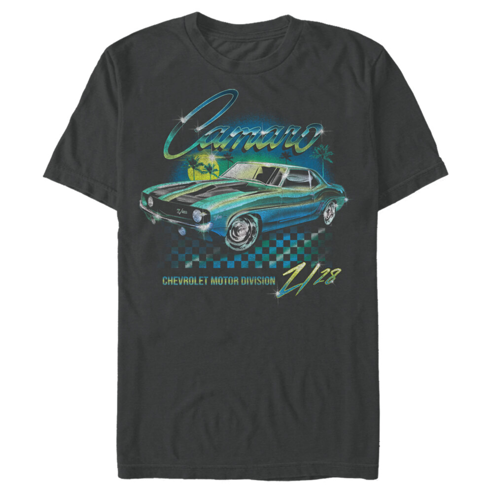 Men's General Motors Retro Blue Camaro Z28  Adult T-Shirt
