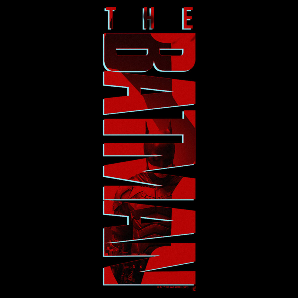 Men's The Batman Red Vertical Silhouette Logo  Adult T-Shirt