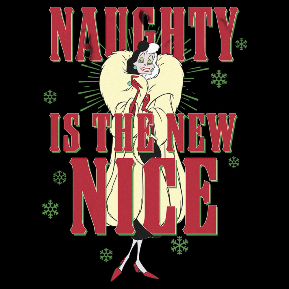 Men's One Hundred and One Dalmatians Villains Cruella Naughty Is The New Nice  Adult T-Shirt