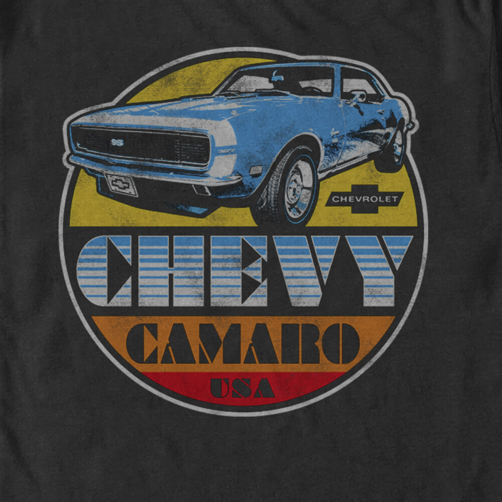 Men's General Motors Chevy Camaro SS Retro Cruising Circle  Adult T-Shirt