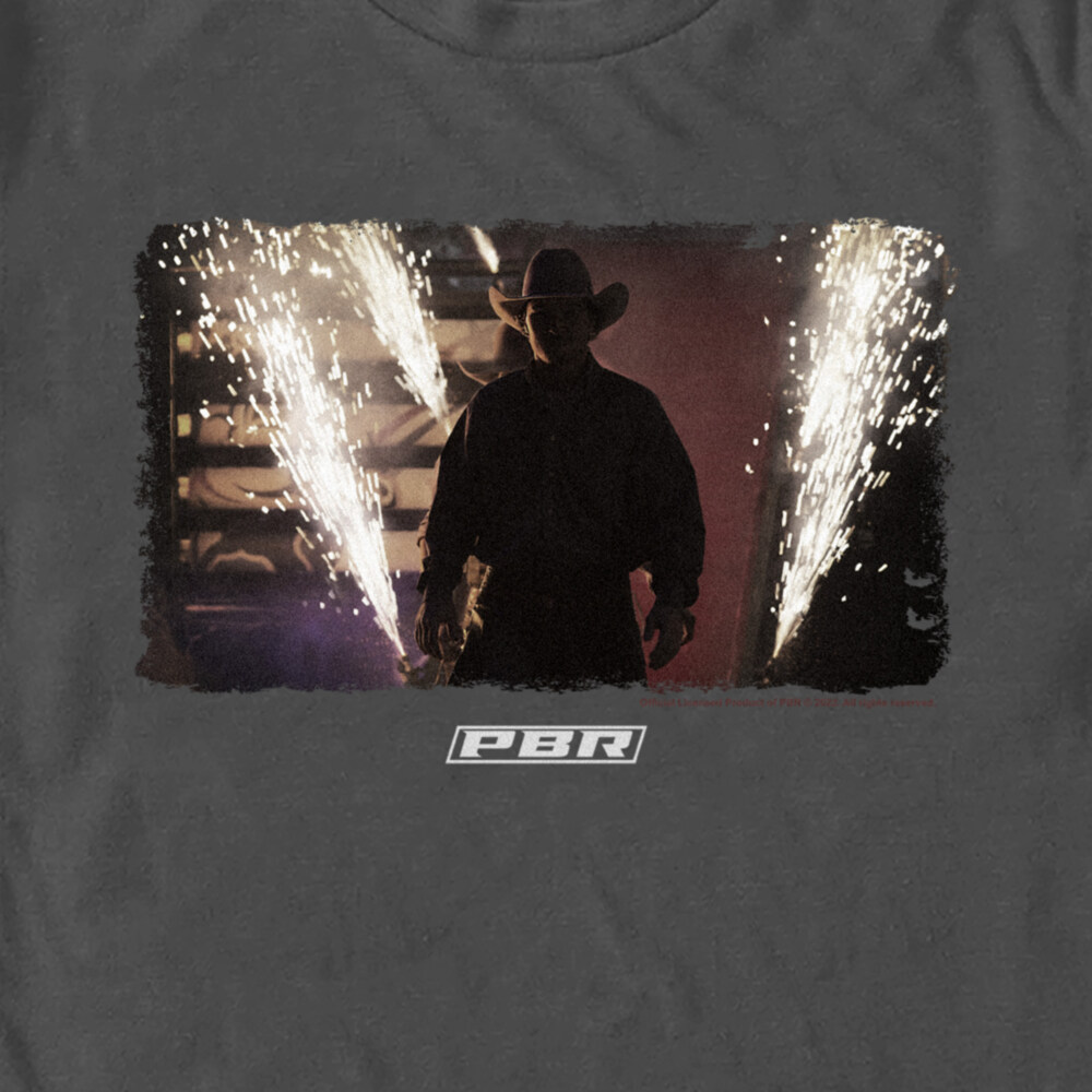 Men's Professional Bull Riders Cowboy Sparkler Scene  Adult T-Shirt