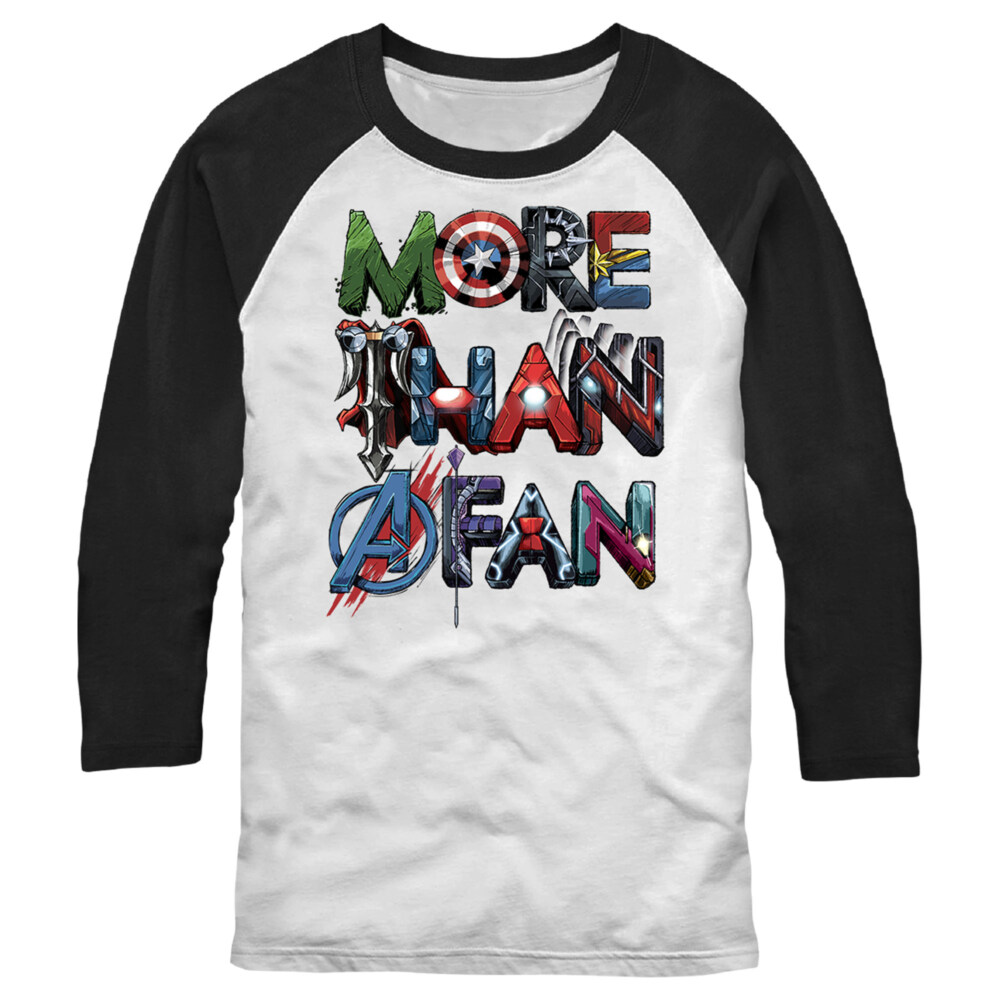 Men's Marvel More Than a Fan Font  Adult Baseball Tee