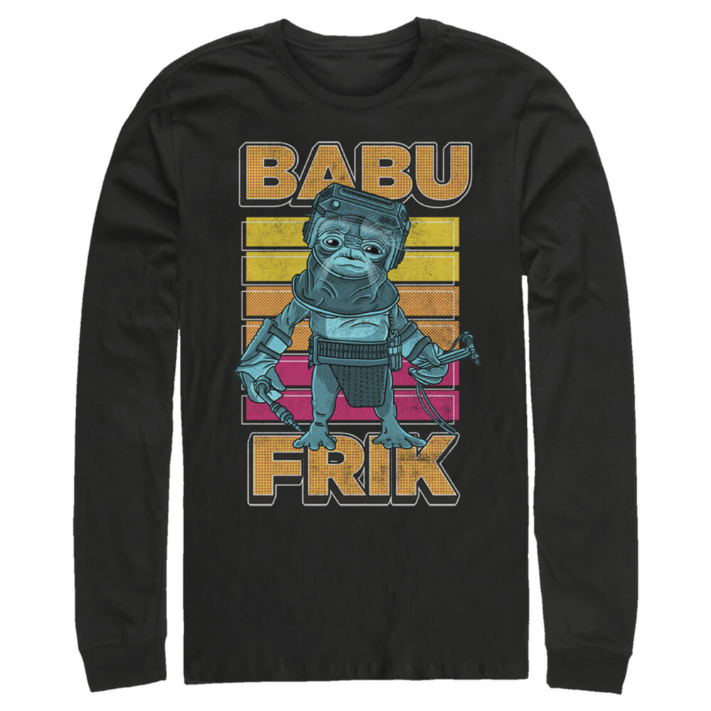 Men's Star Wars: The Rise of Skywalker Babu Frik Pop Art Portrait  Adult Long Sleeve Shirt