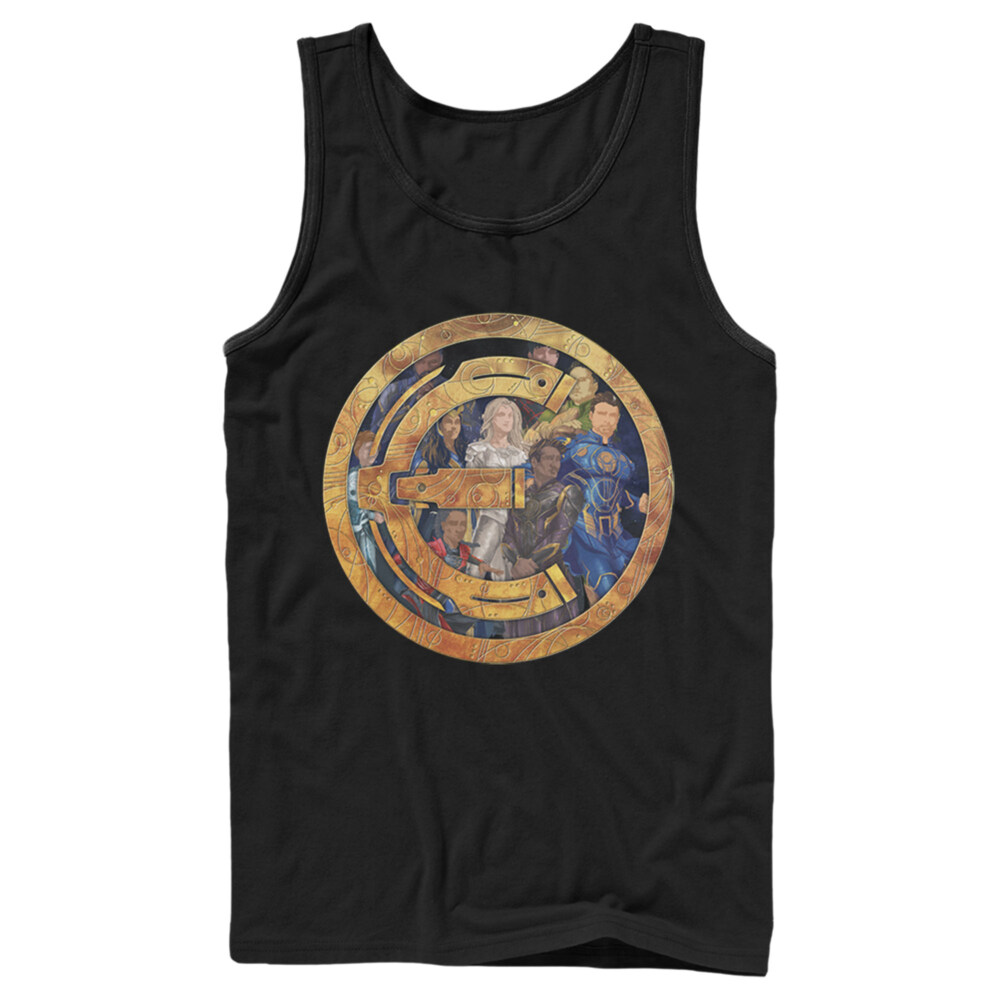 Men's Marvel Eternals Group Gold Badge  Adult Tank Top