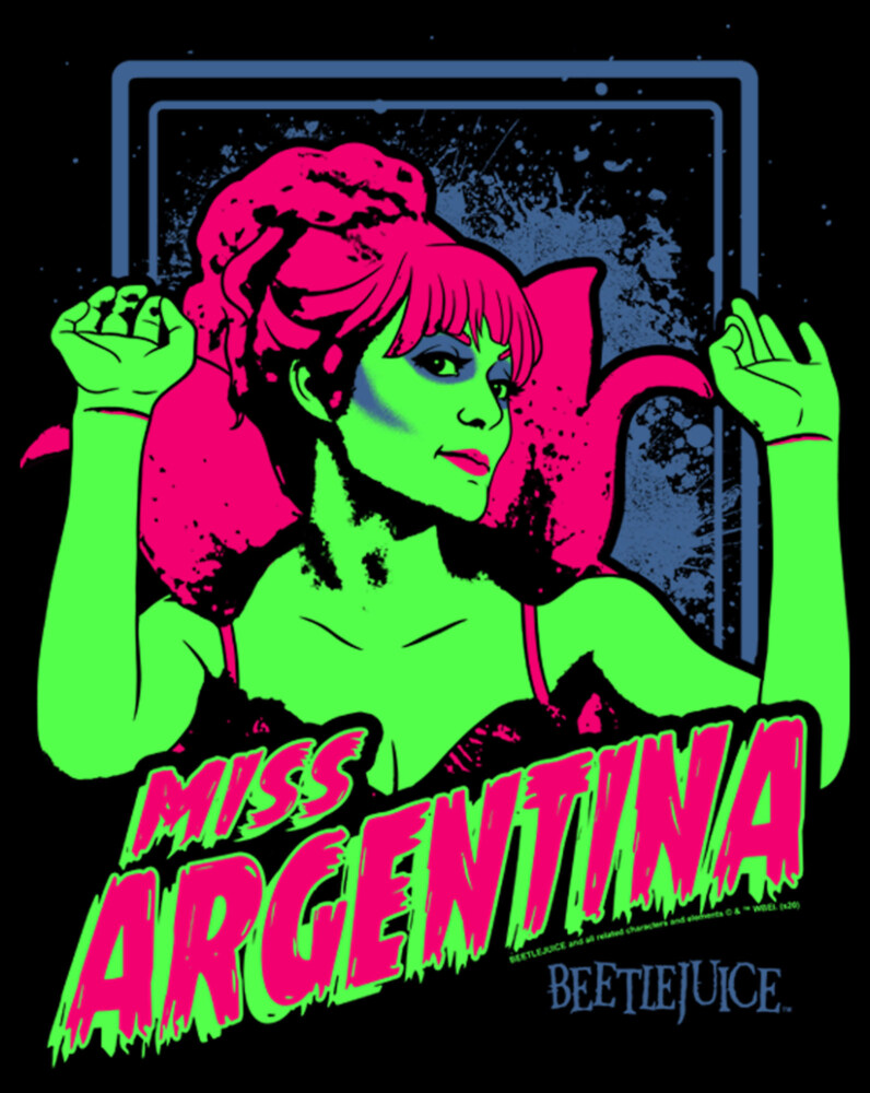 Men's Beetlejuice Neon Miss Argentina  Adult T-Shirt