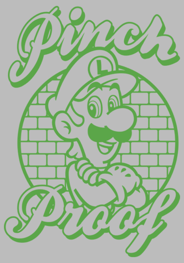 Men's Nintendo Super Mario St. Patrick's Day Pinch Proof Luigi  Adult T-Shirt