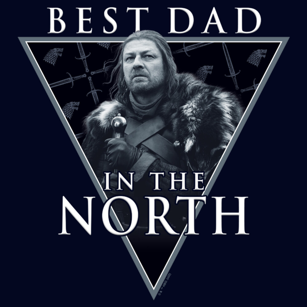 Men's Game of Thrones Ned Stark Best Dad in the North  Adult T-Shirt