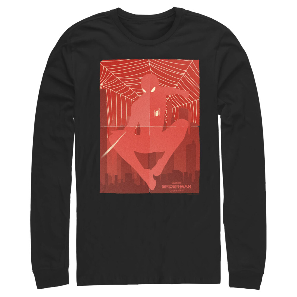 Men's Marvel Spider-Man: No Way Home Red Poster  Adult Long Sleeve Shirt