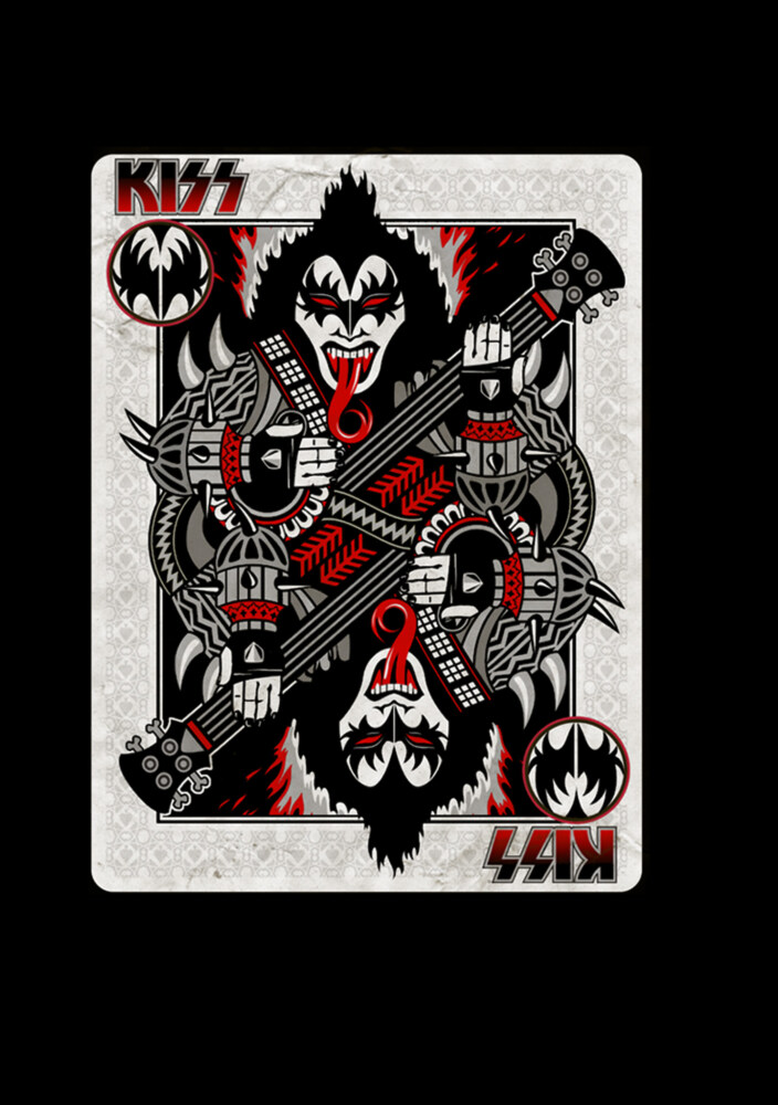 Men's KISS Gene Simmons Playing Card  Adult T-Shirt