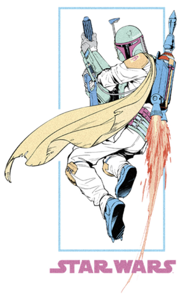 Men's Star Wars: The Mandalorian Retro Din Djarin in Action  Adult T-Shirt