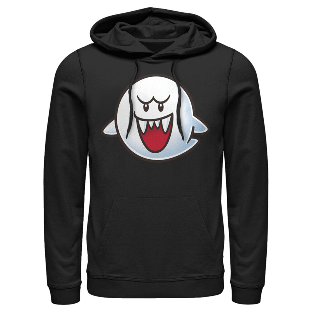 Men's Nintendo Mario Boo Ghost Smile  Adult Pull Over Hoodie