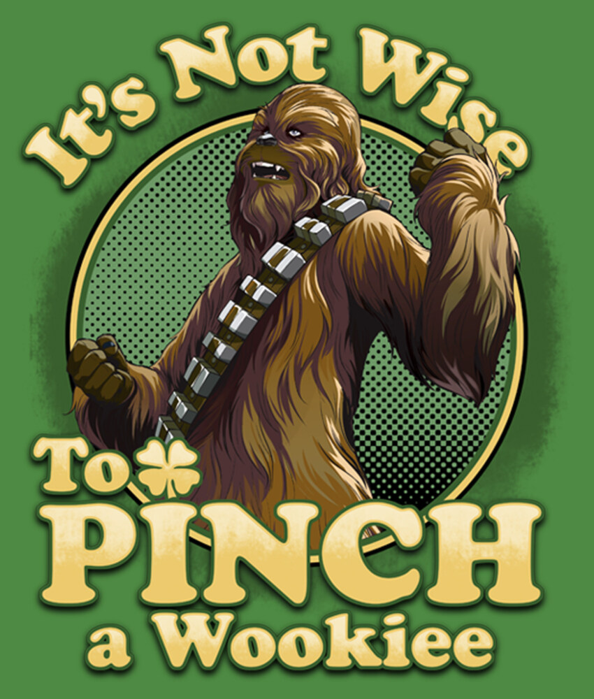Men's Star Wars St. Patrick's Day It's Not Wise To Pinch A Wookie  Adult T-Shirt