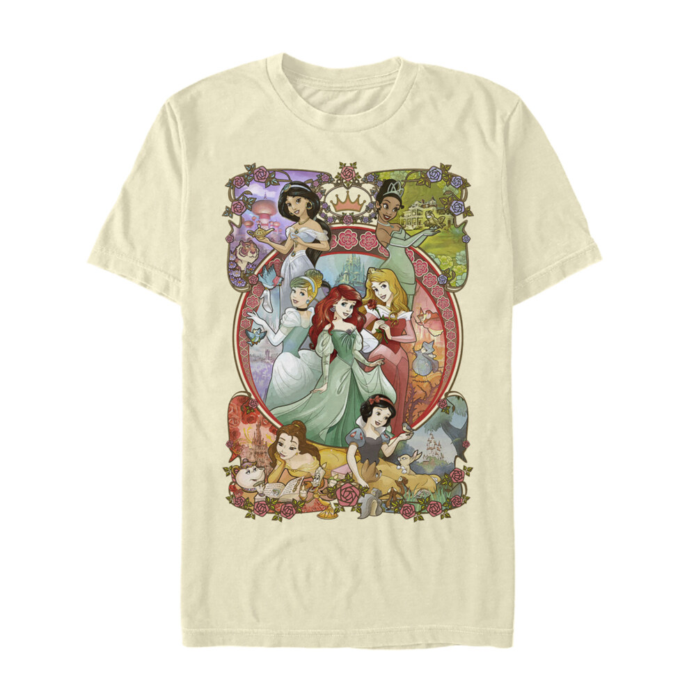 Men's Disney Princesses Vintage Collage  Adult T-Shirt