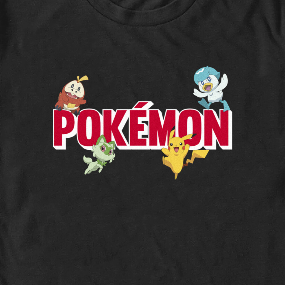 Men's Pokemon Logo Characters  Adult T-Shirt