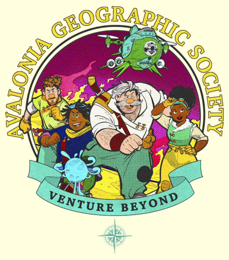 Men's Strange World Avalonia Geographic Society Venture Beyond Group  Adult T-Shirt