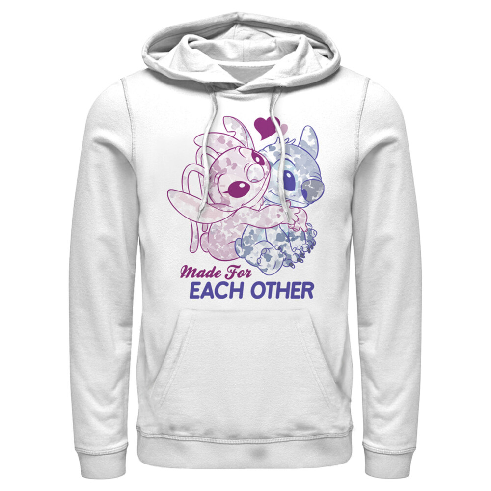 Men's Lilo & Stitch Made for Each Other  Adult Pull Over Hoodie