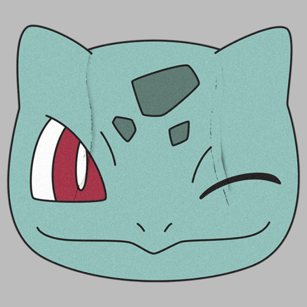 Men's Pokemon Bulbasaur Wink Face  Adult Pull Over Hoodie