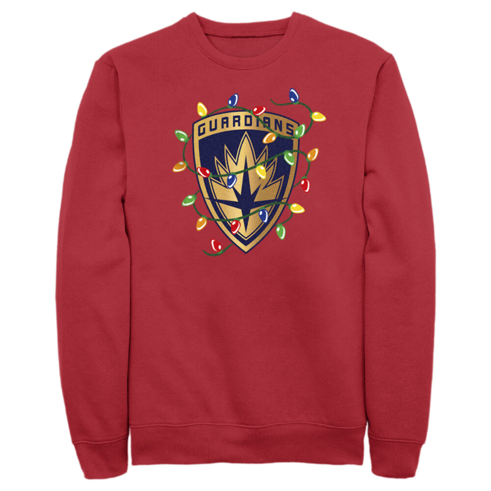 Men's Guardians of the Galaxy Holiday Special Christmas Lights Badge  Adult Sweatshirt