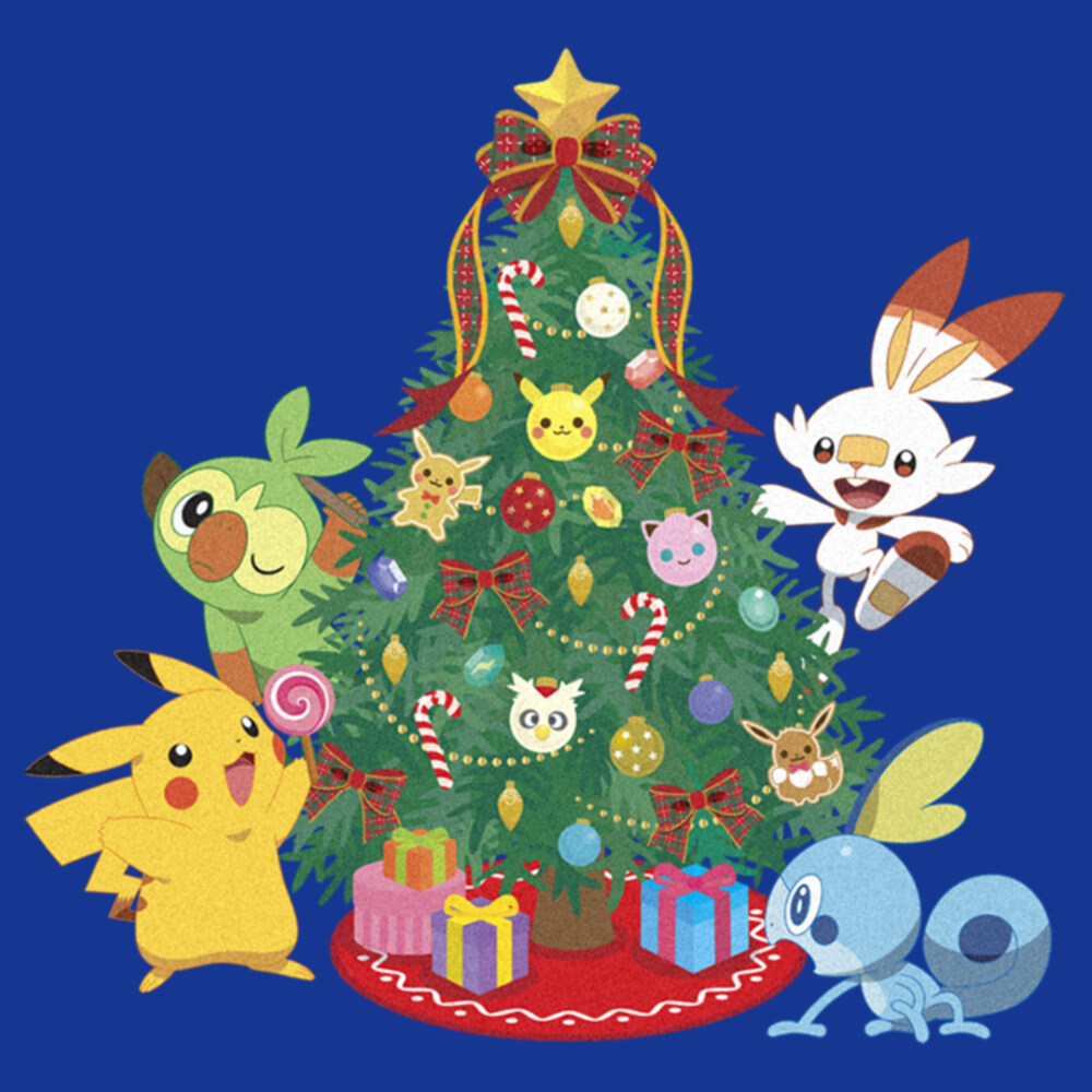 Men's Pokemon Christmas Tree Friends  Adult Sweatshirt