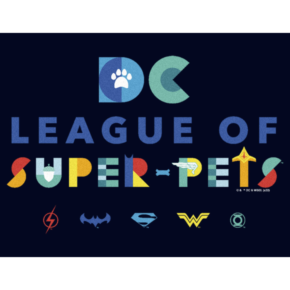 Men's DC League of Super-Pets Colorful Hero Logos  Adult T-Shirt