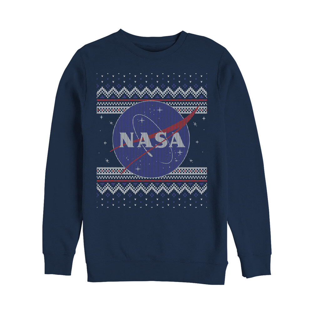 Men's NASA Ugly Christmas Logo Print  Adult Sweatshirt