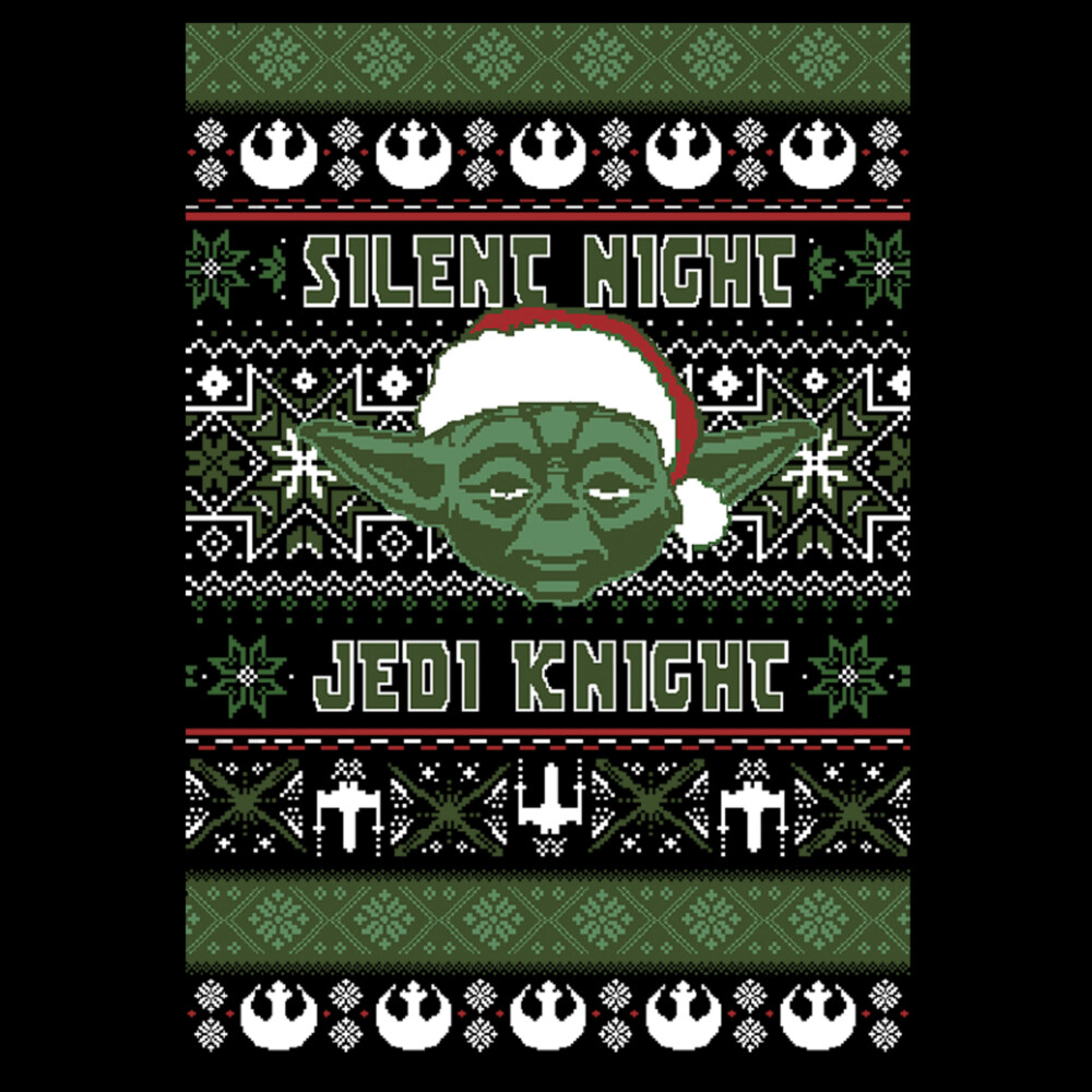 Men's Star Wars Ugly Christmas Yoda Silent Night  Adult T-Shirt