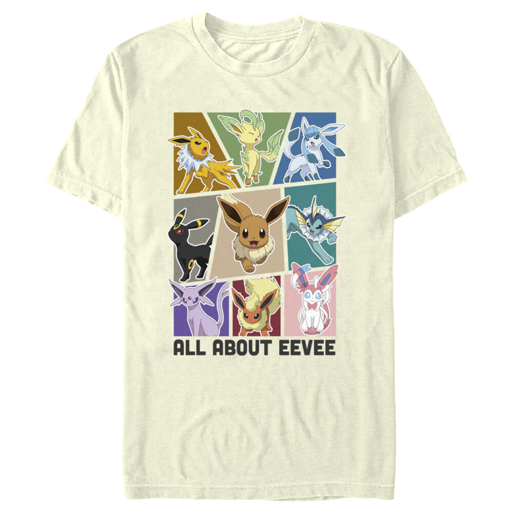 Men's Pokemon All About Eevee Eeveeloution  Adult T-Shirt