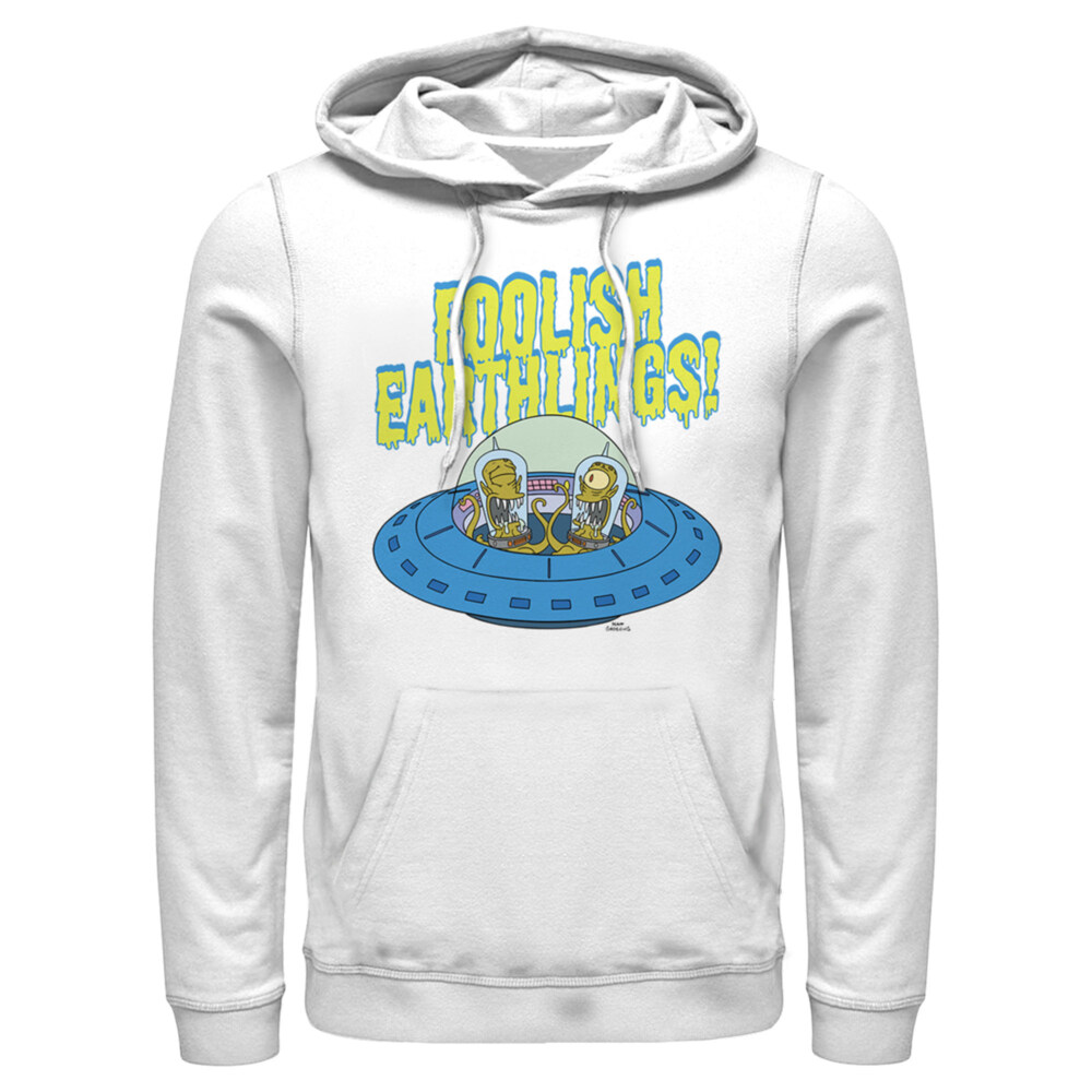 Men's The Simpsons Foolish Earthlings  Adult Pull Over Hoodie