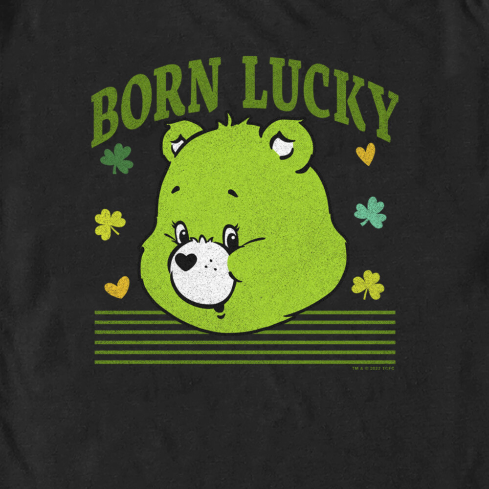 Men's Care Bears St. Patrick's Day Good Luck Bear Born Lucky  Adult T-Shirt