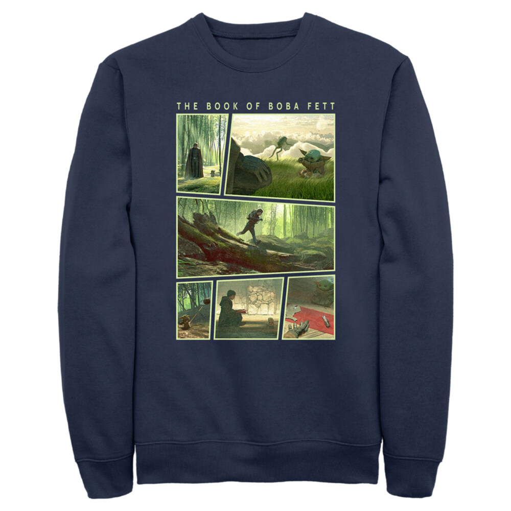 Men's Star Wars: The Book of Boba Fett Grogu Force Training With Luke Skywalker  Adult Sweatshirt