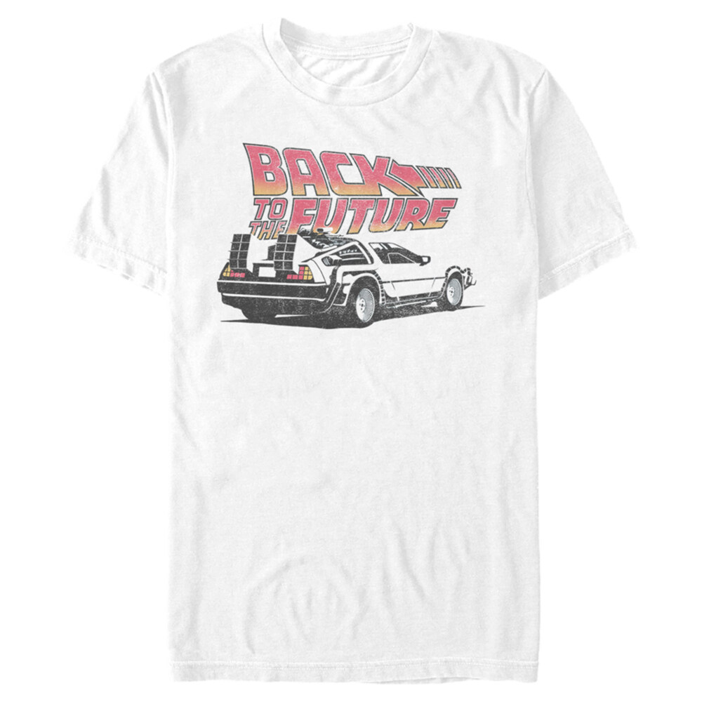 Men's Back to the Future DeLorean Cartoon  Adult T-Shirt