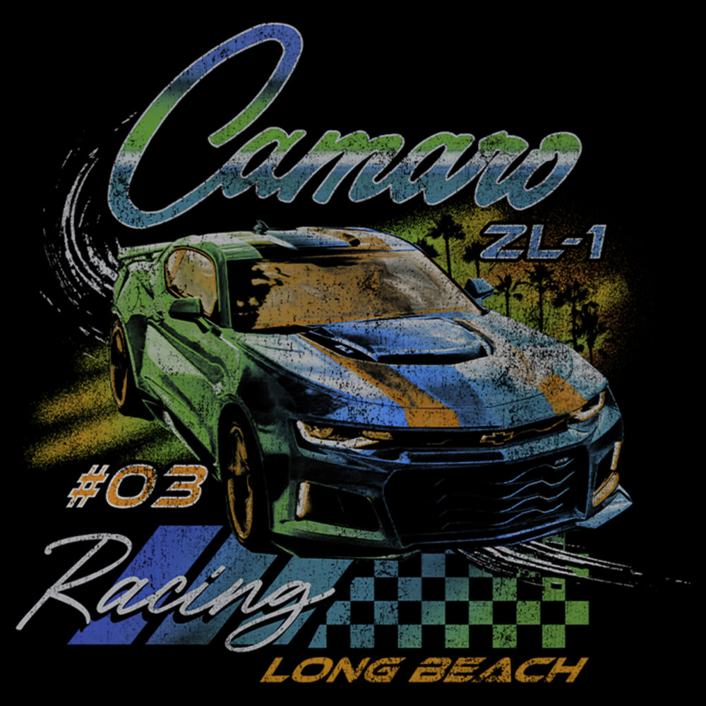 Men's General Motors Camaro Long Beach Racing  Adult Pull Over Hoodie