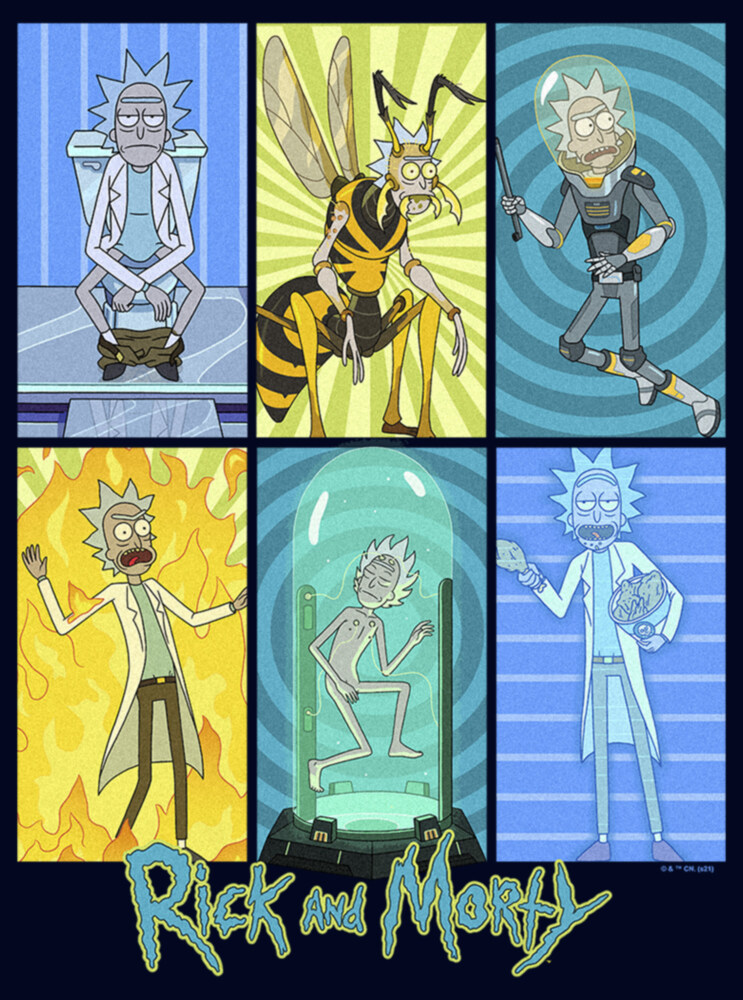 Men's Rick And Morty The Many Forms of Rick  Adult T-Shirt