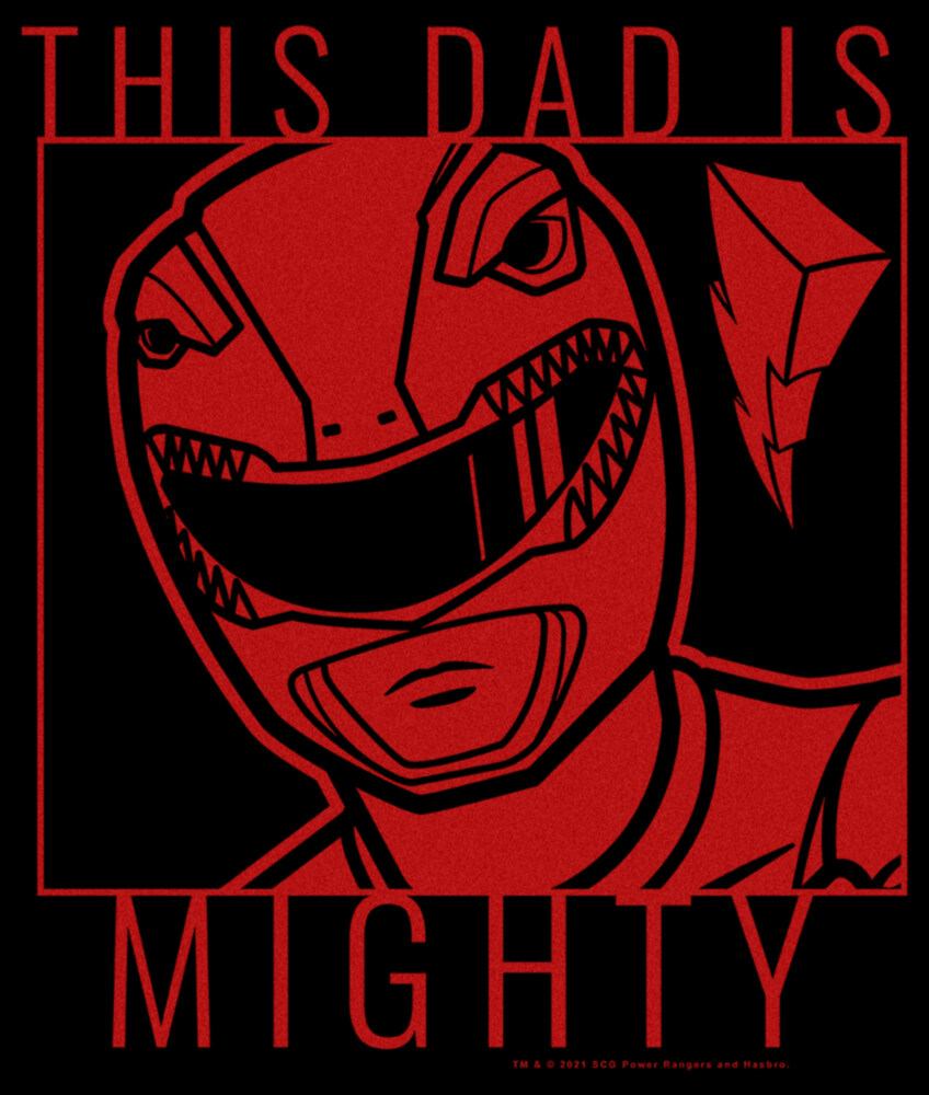 Men's Power Rangers Red Ranger This Dad Is Mighty  Adult T-Shirt