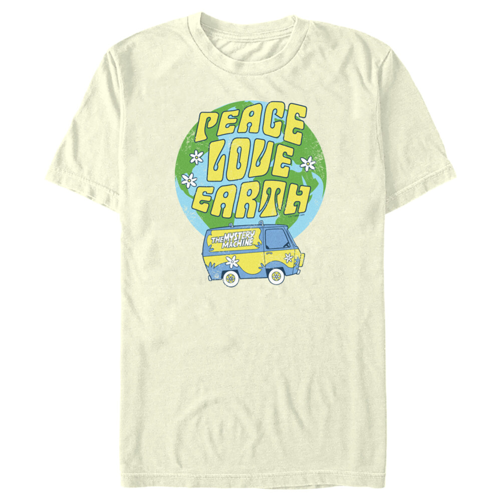 Men's Scooby Doo Peace Love Earth  Adult T-Shirt