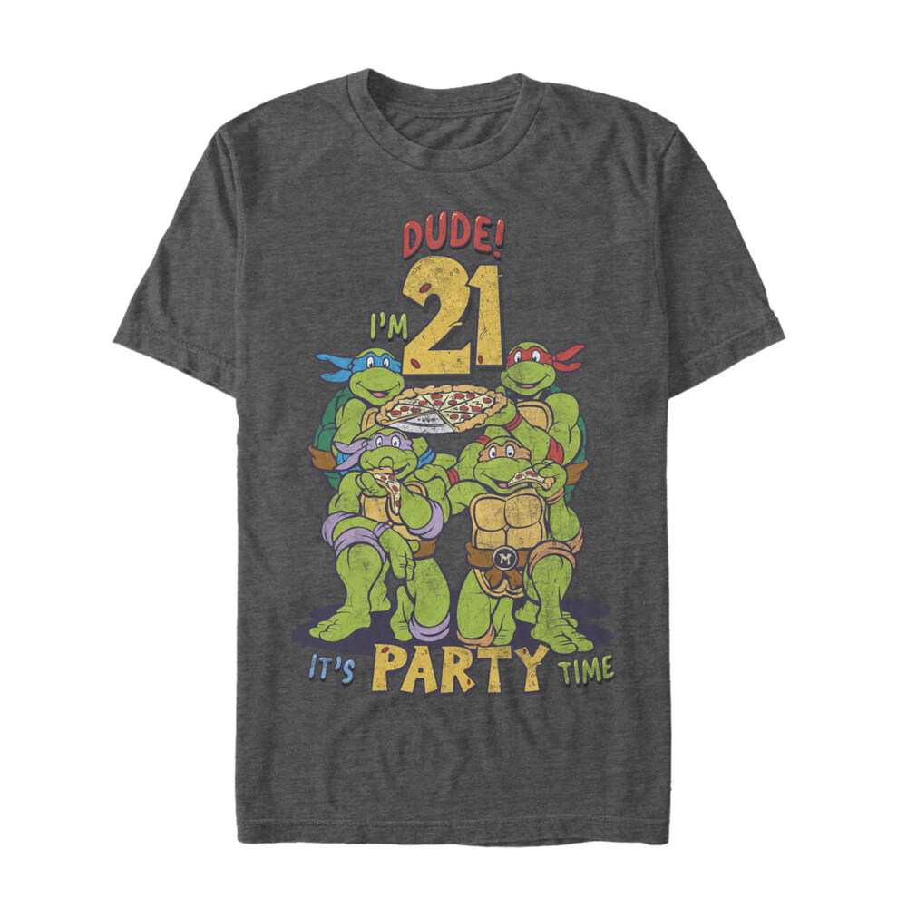 Men's Teenage Mutant Ninja Turtles 21st Birthday Pizza Party  Adult T-Shirt