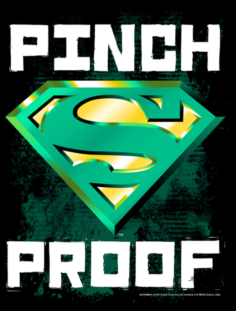 Men's Superman St. Patrick's Day Pinch Proof Logo  Adult T-Shirt