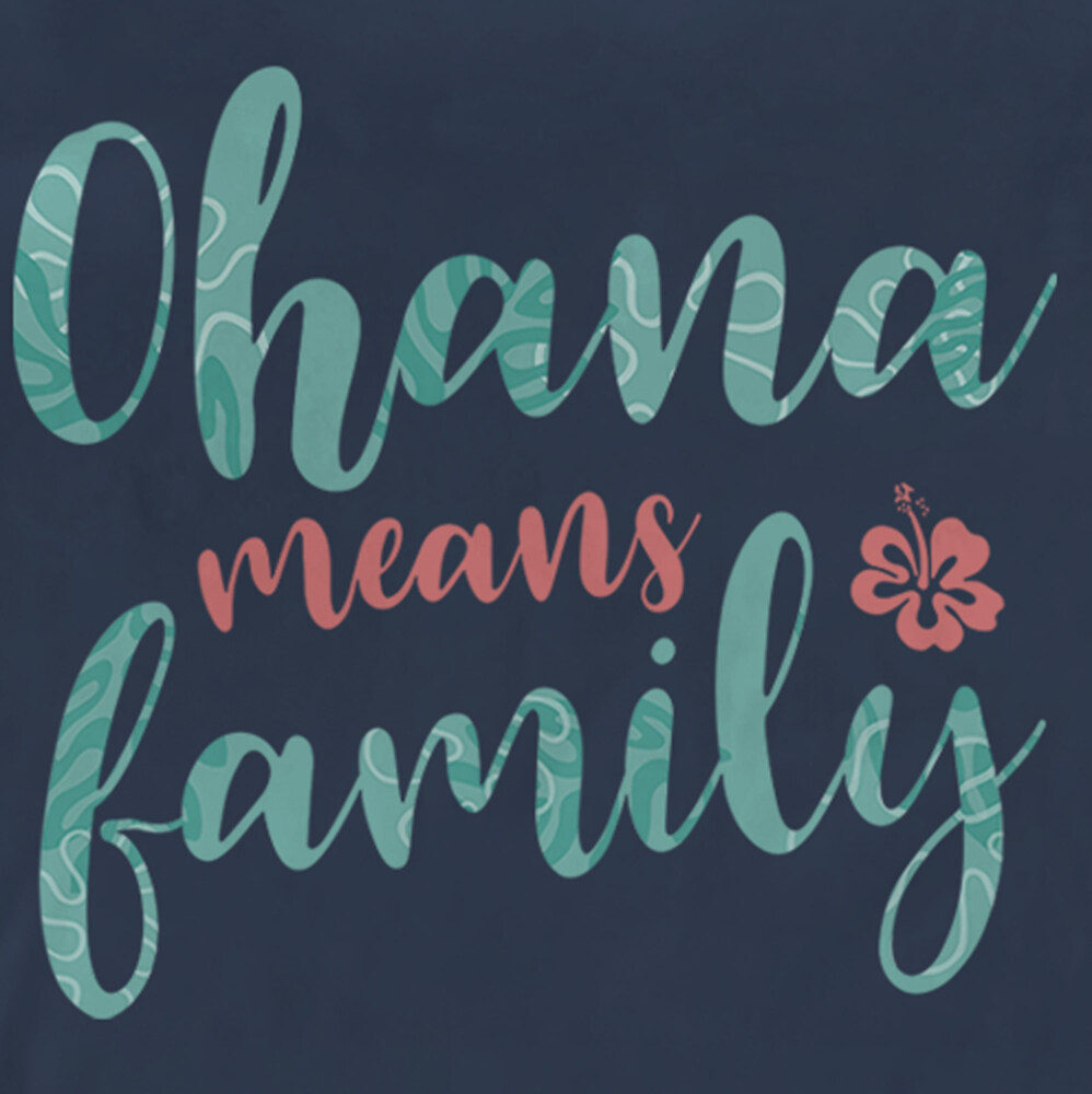 Men's Lilo & Stitch Blue and Red Ohana means Family  Adult Long Sleeve Shirt