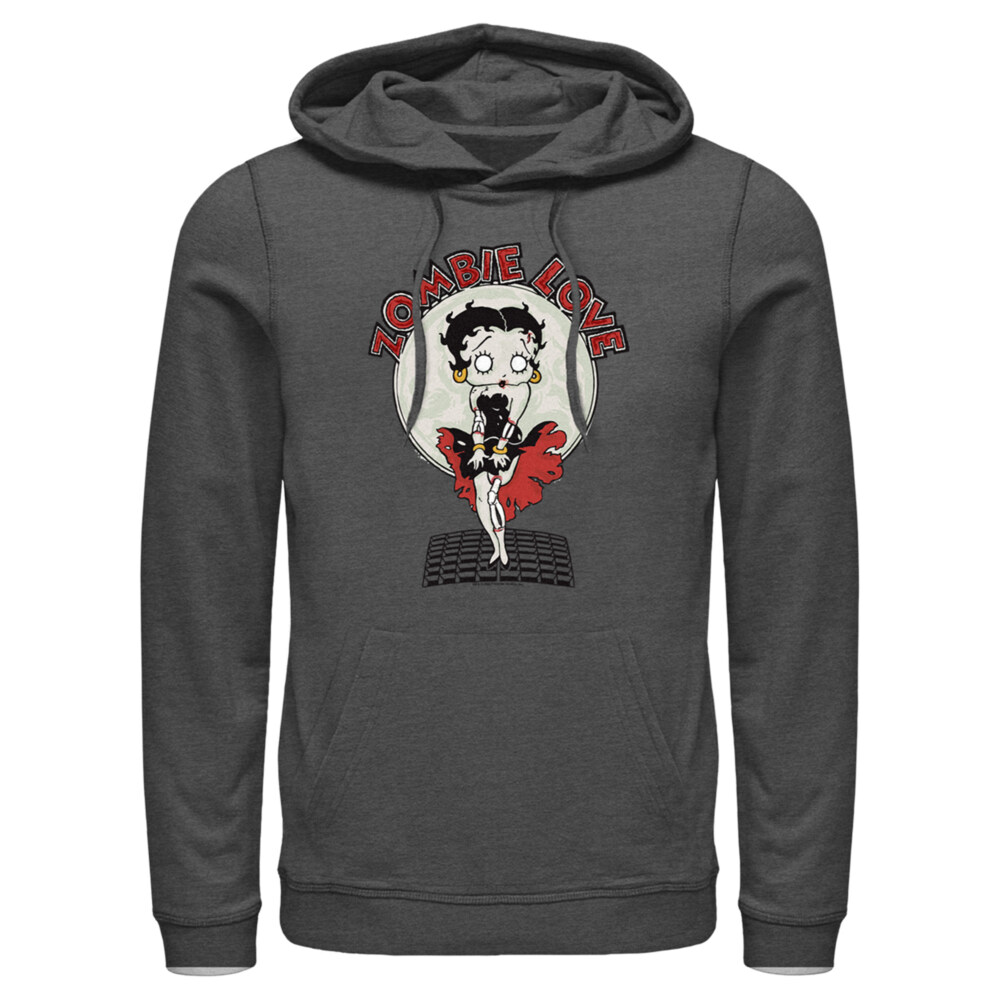 Men's Betty Boop Valentine's Day Zombie Love Dress  Adult Pull Over Hoodie