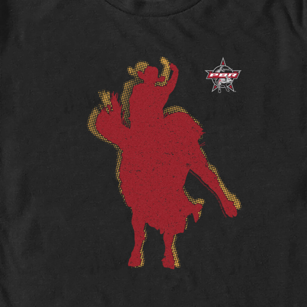 Men's Professional Bull Riders Red Cowboy Silhouette  Adult T-Shirt
