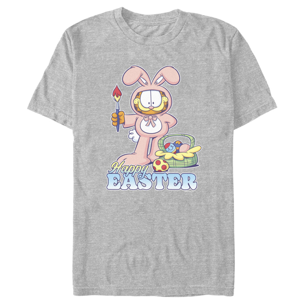 Men's Garfield Happy Easter Bunny Ears Cat  Adult T-Shirt