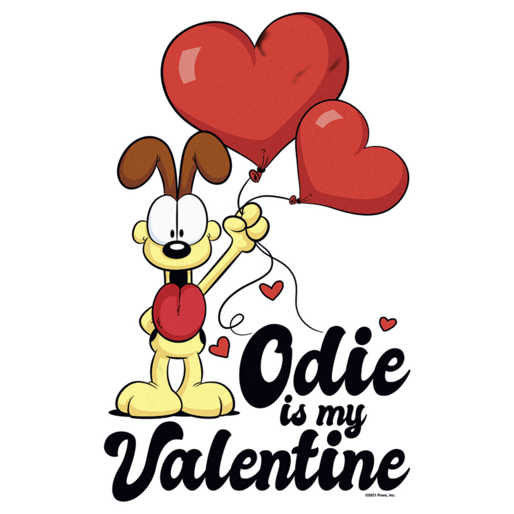 Men's Garfield Odie is My Valentine  Adult T-Shirt