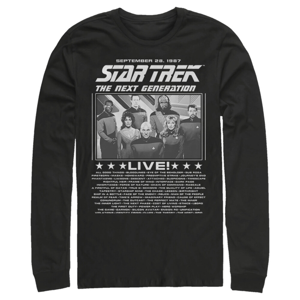 Men's Star Trek: The Next Generation Concert Poster  Adult Long Sleeve Shirt