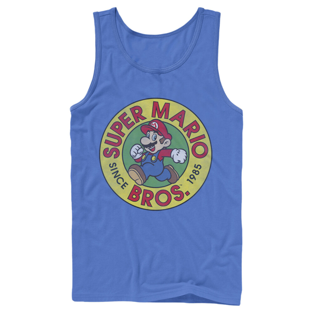 Men's Nintendo Mario Walk Circle 1985  Adult Tank Top