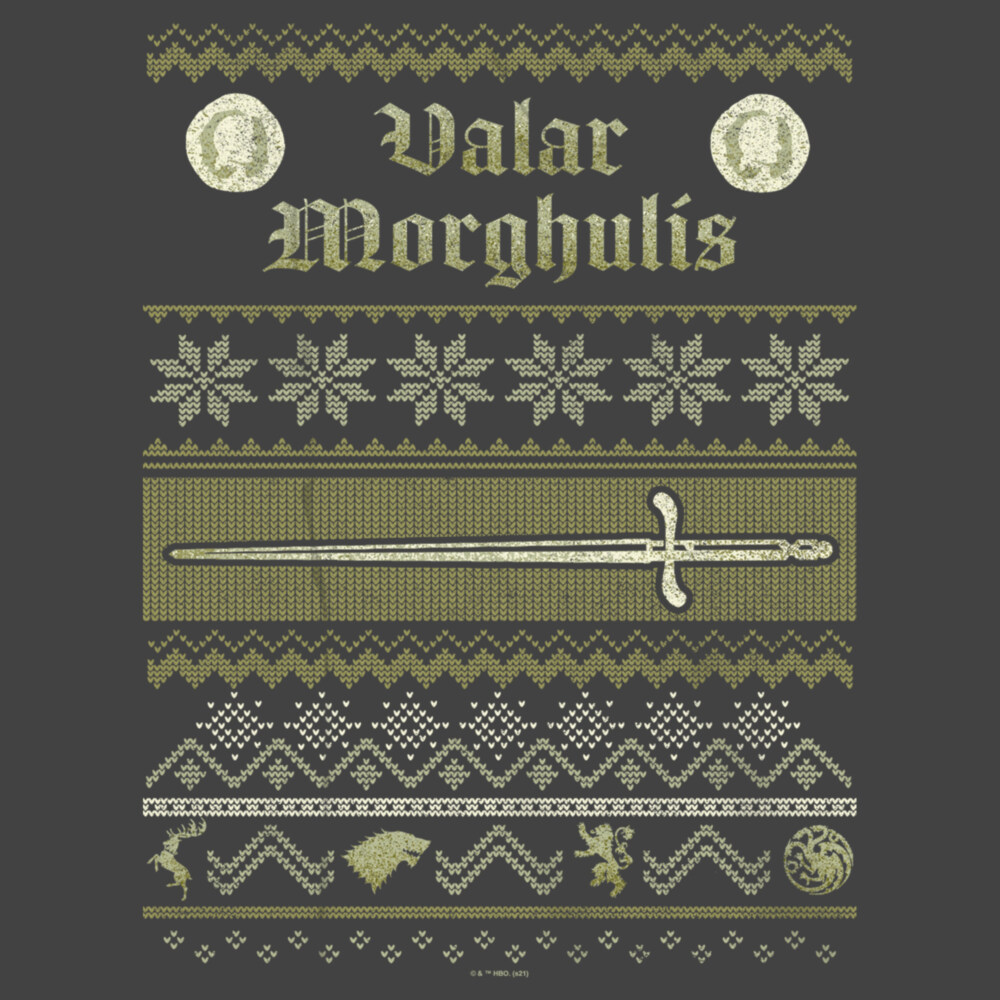 Men's Game of Thrones Christmas Valar Morghulis Sweater  Adult Sweatshirt