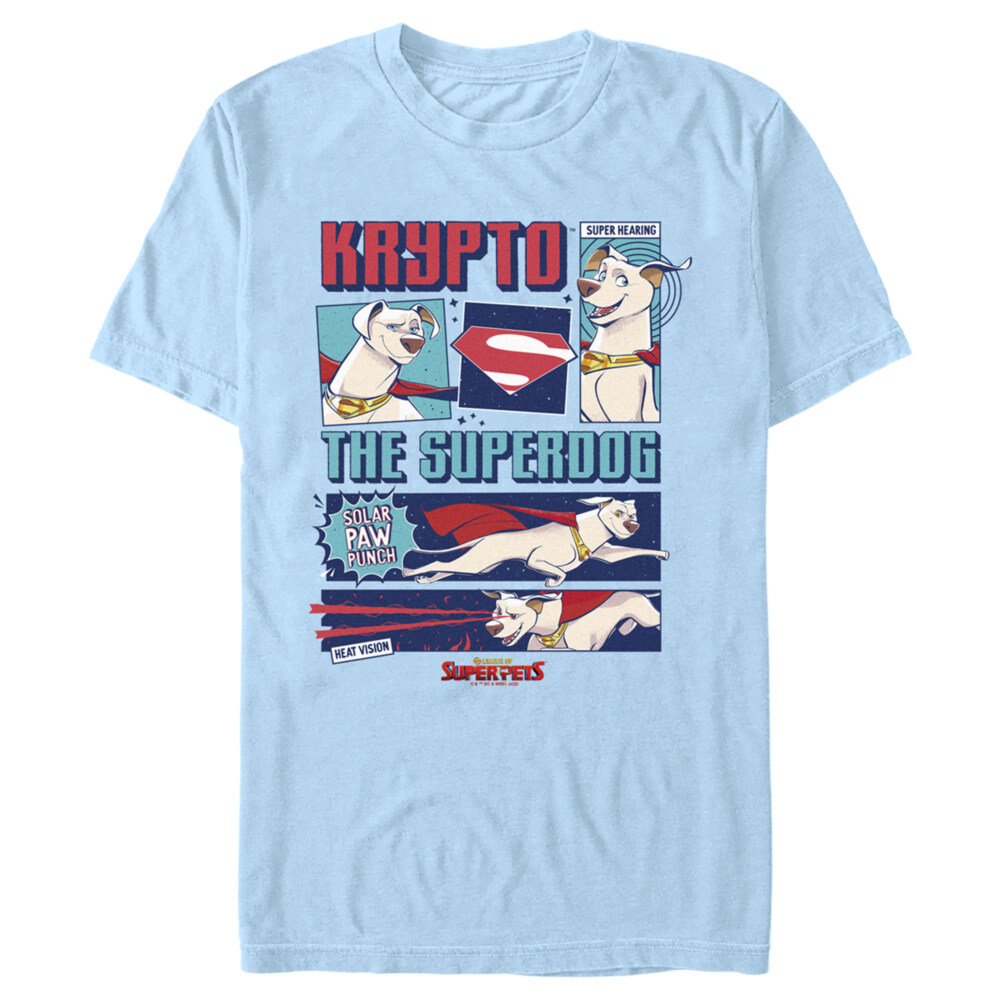 Men's DC League of Super-Pets Krypto the Superdog Comic  Adult T-Shirt