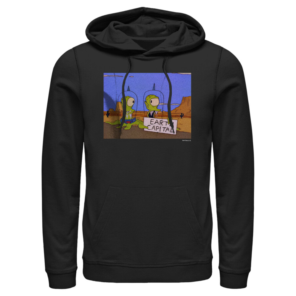 Men's The Simpsons Earth Capital  Adult Pull Over Hoodie
