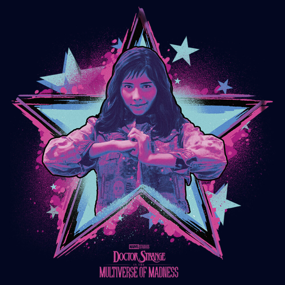 Men's Marvel Doctor Strange in the Multiverse of Madness Neon America Chavez  Adult T-Shirt